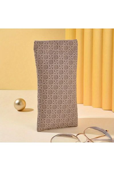 Choice Khaki Portable Squeeze Top Sunglass Case - Leather Soft Sunglasses Case Easy To Use Eyeglasses Case