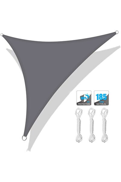 Choice مظلة شمسية مثلثة مقاومة للماء 5x5x5M رمادية 5x5x5/3x3x3M/2x2x2M للحديق...