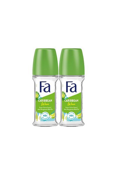Fa Caribbean Wave Roll On Deodorant Value Pack 2 x 50 ml