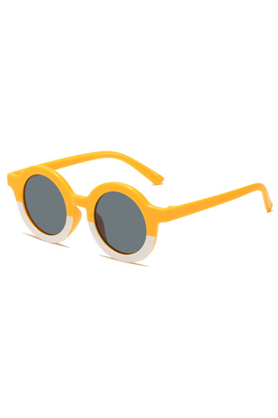 Choice1 Yellow White New Children's Sunglasses Korean Edition Girls' Round Fr...