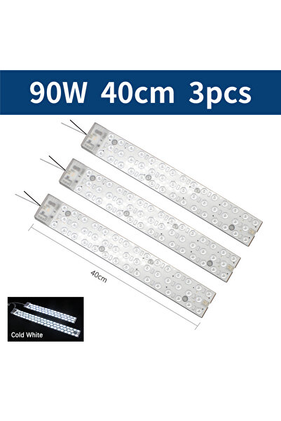 Choice وحدة LED بيضاء باردة 6500 كلفن 40 سم، 3 قطع، 90 واط، شريط إضاءة سقف 220 فولت، لوحة LED 30 واط 36 واط، مصباح LED بديل L