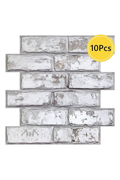 Choice1 Whitewash Grey-10pcs 10 Pcs 3D Wall Panel Peel and Stick, 3D Brick Wa...