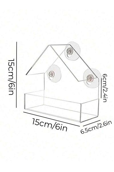 Choice Transparent 1pcs Acrylic Bird Feeder Clear Window Outside Hanging Bird Feeder House with Suction Cup