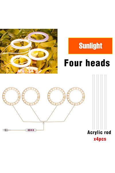 Choice USB 5V Four Heads-Sunlight LED Phytolamp Indoor Grow Lights Full Spect...
