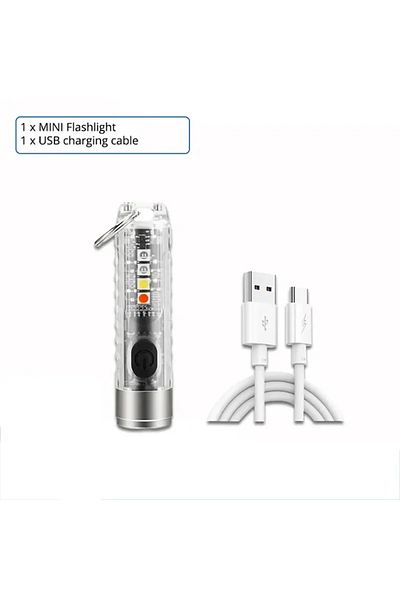 ESMARTER 1pcs Y41 Multi-function Mini Edc Led Flashlight Portable Keychain Light Magnetictorch Usb Rechargeab
