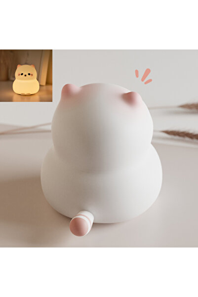 GGBEE مصباح ليلي LED على شكل قطة لطيفة على شكل أرنب من السيليكون يعمل بمستشعر...