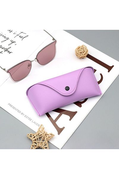 Choice PURPLE Glasses Box Solid Color High-end Leather Sunglasses Myopia Glasses Pressure Resistant Sunglas