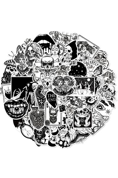 Choice 50pcs pack 50pcs Gothic Stickers for Teens Boys, Cool Satanic Punk Skull Stickers, Horror Skeleton G