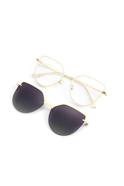 Choice Gold gold Cat Eye Flip on Sunglasses Women Anti Blue Light Glasses Fra...