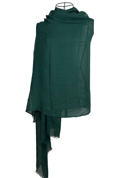 DACSHOP Women's plain scarf 25VM, forest green 180 x 95 cm