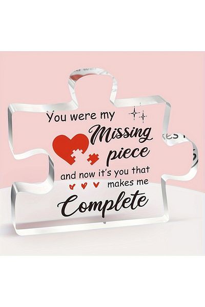 Choice 1pc,couple Gifts, Puzzle-shaped Acrylic Plaque, Birthday Gifts For Her, Gifts For Him, For Him, B...