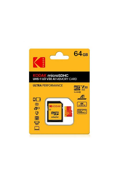 Kodak 64GB KODAK Micro SD Card Class10 U3 Memory Card MicroSD 64GB 128GB 256GB SD/TF Flash Card on For Sma