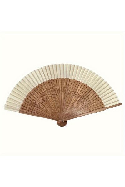 Choice as pic Retro Bamboo Folding Fan, Portable Summer Handheld Fan, Heart-shaped Origami Fan with Wooden