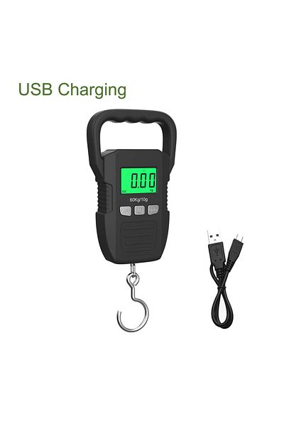 Choice USB Charging Mode Portable Digital Weight Scale 60kg 10g Electronic Luggage Hanging Scale Battery/US
