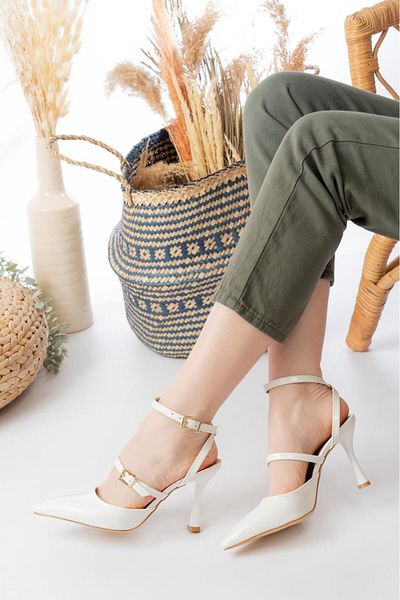 Egepass İkra Elegant Stylish Women's Heeled Buckle Shoes