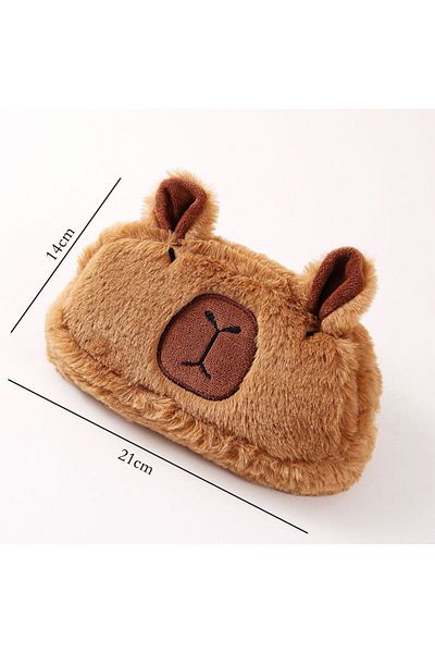 Choice Capybara Pencil Bag Cute Plush Imitation Capybara Pencil Bag Cartoon Storage Bag Kawaii Pencil Case