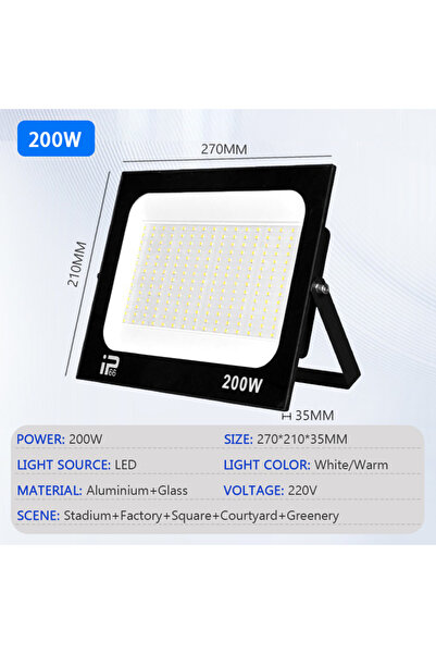 Choice كشاف إضاءة LED خارجي أبيض 200 وات مقاوم للماء IP66، كشاف إضاءة للمسار ...