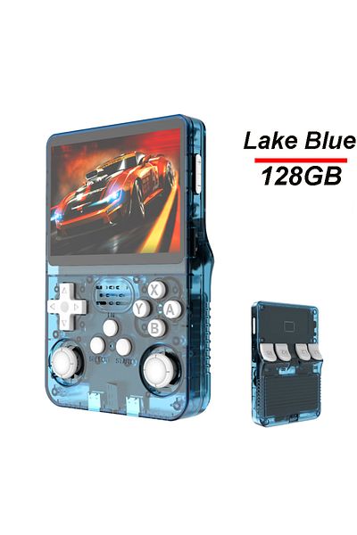 Choice Lake Blue 128G R36S Retro Handheld Video Game Console ARKOS System 3.5 Inch IPS Screen Classic Porta