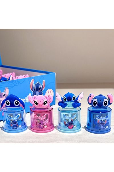 Choice 2pcs random 2pcs Cartoon Disney Stitch Silicone Dual Control Sharpener Students Cute Cartoon Pencil