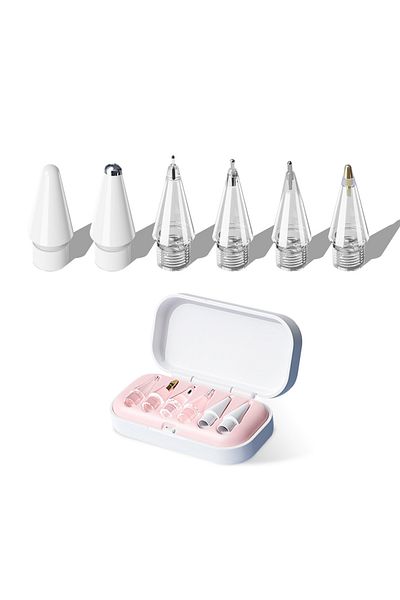 Choice Pink 6pcs set 6/4 in 1Replacement Pencil Tips For Apple Pencil Pro/2nd Gen/1st Gen/USB-C, Upgraded i