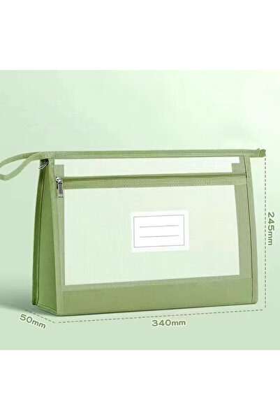 Choice منظم شبكي شفاف كبير الحجم A4 أخضر بسحاب مزدوج - حقيبة تخزين يدوية محمو...