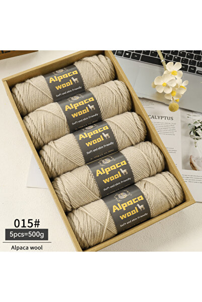 Choice 15 خيط حياكة سميك من صوف الألبكة 245، لون بيج، 500 جرام، متعدد الألوان، هدية أنيقة لفصل الخريف والشتاء