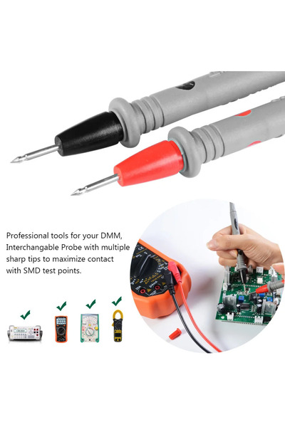 Choice1 red and black Digital Multimeter Probe Test Leads 1000V 10A Universal Needle Tip Multi Meter Tester