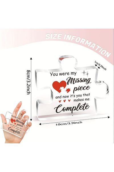 Choice 1pc,couple Gifts, Puzzle-shaped Acrylic Plaque, Birthday Gifts For Her, Gifts For Him, For Him, B...