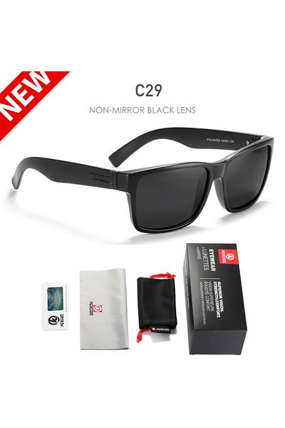 Choice C29 matte black KDEAM Samurai Black Square Polarized Men's Sunglasses 100% UV Polaroid Glasses Drivi