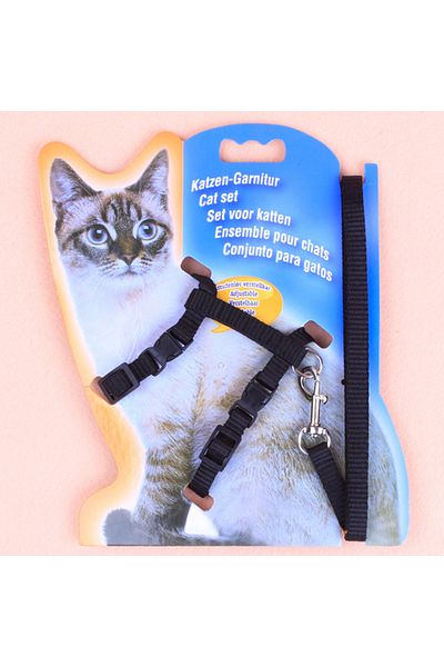 Choice Black Hot-selling cat chest strap simple design traction rope high-quality nylon material sturdy and