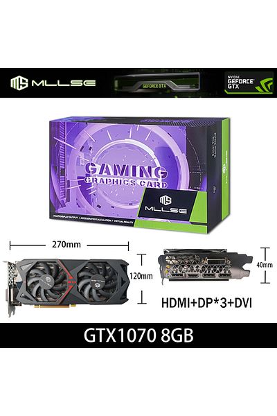 Choice GTX 1070 8GB MLLSE Geforce GTX 1070 8GB Graphics Card GDDR5 256Bit PCI-E 3.0×16 8Pin Radeon GPU GTX