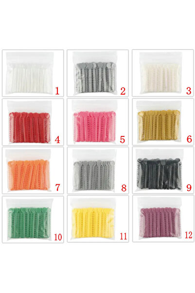 Choice13 أربطة تقويم الأسنان رقم 9 - أربطة مطاطية سوداء، 37 لونًا، 1040 قطعة