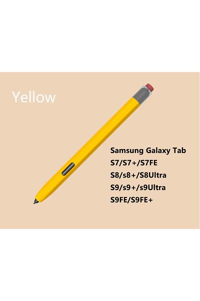 Choice S7 Yellow Silicone Pencil Case Tablet Touch Stylus Pen Cover Solid Colour for Samsung Galaxy Tab S6