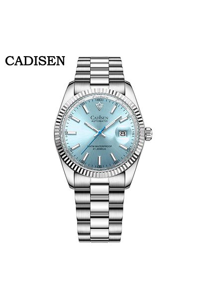 Cadisen Blue CADISEN New Mens Mechanical Automatic Watch Top Brand Luxury C3 Luminous AR Sapphire MIYOTA 821