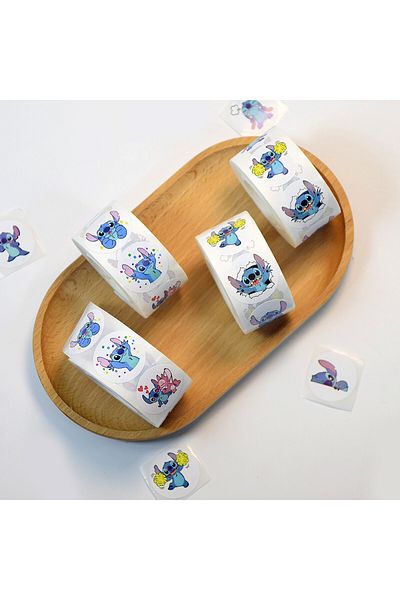 Choice 500 Sheets/roll Cute Cartoon Stitch Coiled Stickers - Waterproof Pet Decals For Diy Journals, Sea...