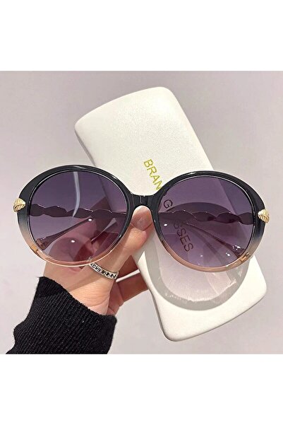 Choice نظارات شمسية بنية مستديرة، نظارات شمسية أنيقة، نظارات تصوير الشارع