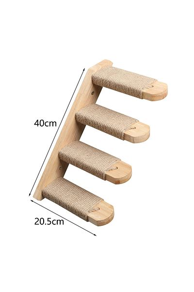 Choice 1 piece Cat Climbing Stairs Wall Mounted Steps Made of Wood and Sisal Rope Scratching Ladder Pet Fur