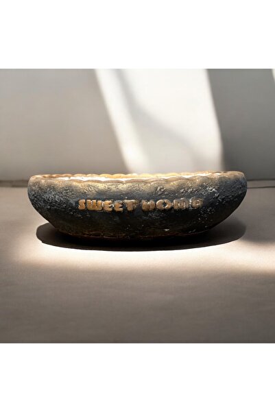 Yades Sweet Home Oval Taş saksı 21*27 çap 10 cm yükseklik