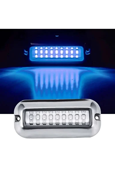 Choice 1PCS Blue 27LED 12V Transom Underwater Pontoon Ship Boat Accessories Stainless Steel Waterproof Mari