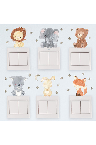 Choice BR-S001 قطعتان من ملصقات الحائط برسومات كرتونية لطيفة لحيوانات أفريقية...