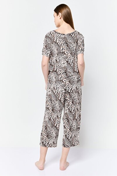 Anne Klein Women 2 Pieces Animal Print Pajama Set, Multicolor