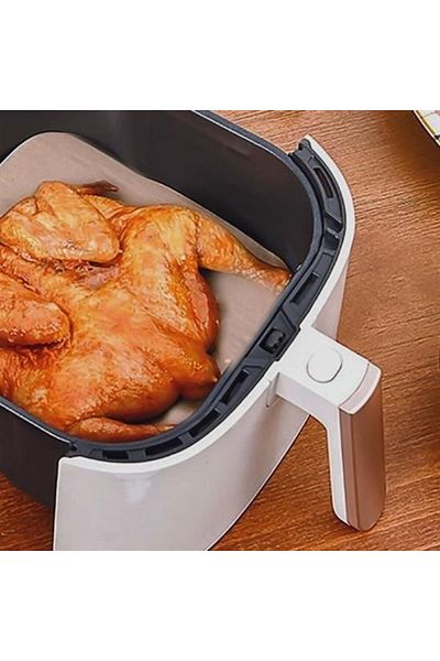 Skygo 100 Pieces of Air Fryer Baking Paper Disposable Oil Waterproof Non-Stick Non-Hole Flat Square Model