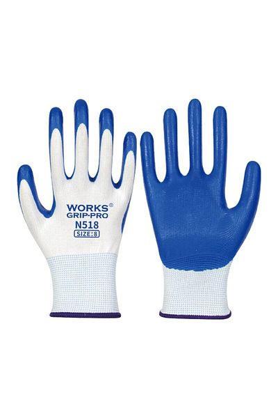 Choice M Blue 3 Pairs Of Non-slip Wear-resistant Breathable Nitrile Gloves Industrial Labor Building Constr