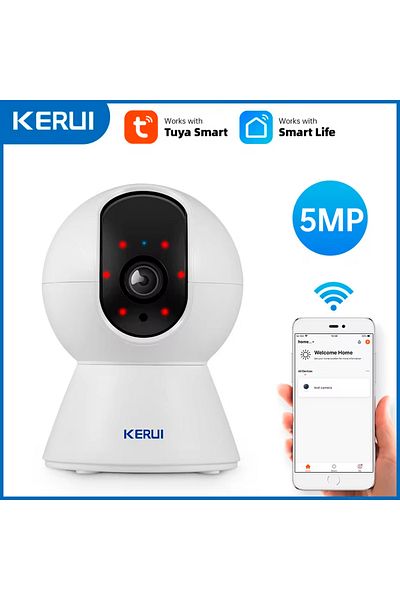 Choice Eu plug 5MP IP Camera KERUI Mini Indoor Wireless 5MP Tuya Smart WiFi IP Camera Home Security CCTV Su