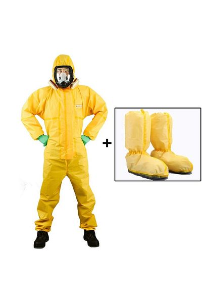 Choice L With Feet Cover One Piece Chemical Work Coverall Protective Clothing Hazardous Chemical Liquid Sul