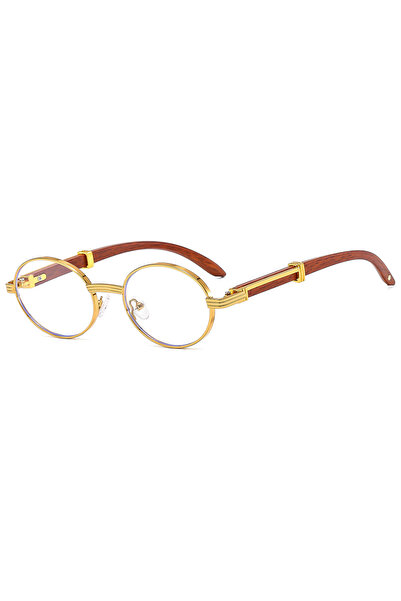 Choice Transparency New Retro Imitation Wood Grain Sunglasses Men's Oval Sunglasses Women's Fashion Trend U