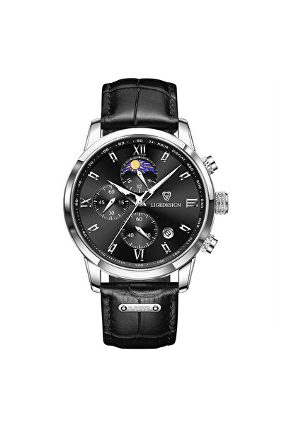 Choice ساعة LIGE للرجال كاجوال فاخرة من الجلد مقاومة للماء رياضية كوارتز كرون...