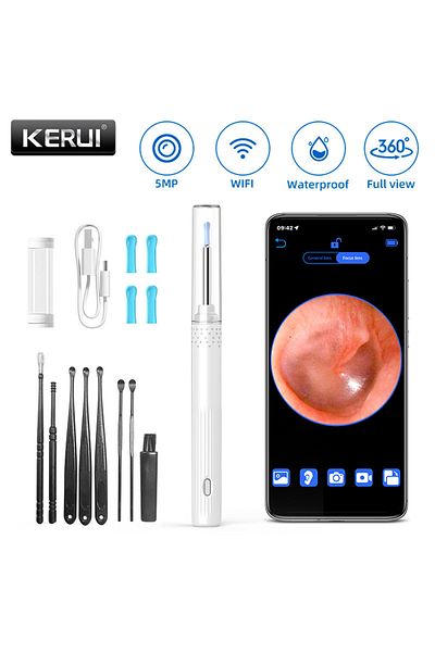 Choice1 CHINA White Ear Cleaner KERUI Smart Ear Wax Removal Ear Cleaner With Ear Cleaning Tool 5MP HD Camera