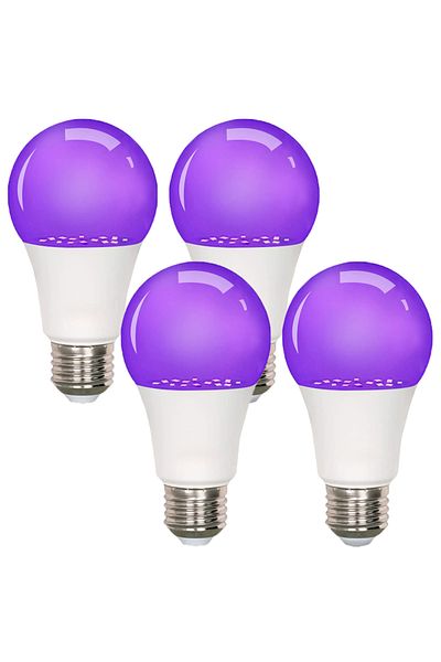 MeeToo 4 Pieces E27 Led Bulb 9W UV Light Bulbs Blacklight 395nm Ultraviolet Lamp Body Paint Fluorescent Lig