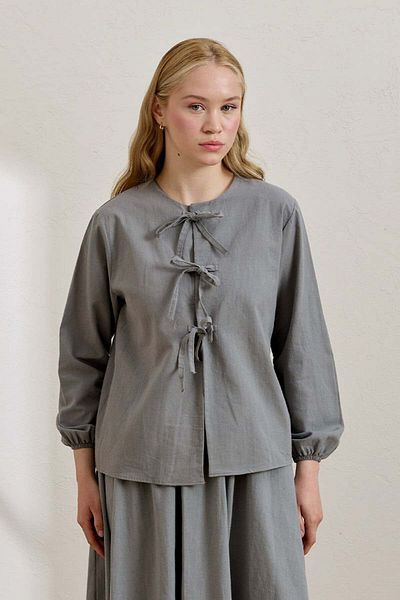 Ceylan Otantik Modest Blouse - Khaki - Crop
